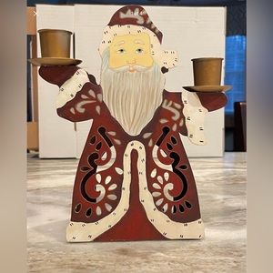 New Partylite Old St Nick Tealight Candle Holder Santa Claus Christmas P7706